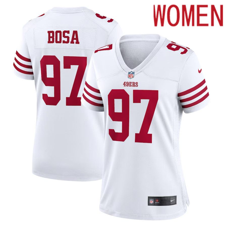 Women San Francisco 49ers #97 Nick Bosa Nike White Player Game NFL Jersey